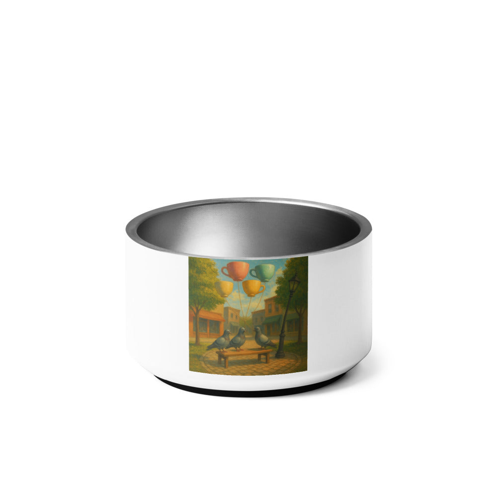 Pigeons with Teacup Balloons - White