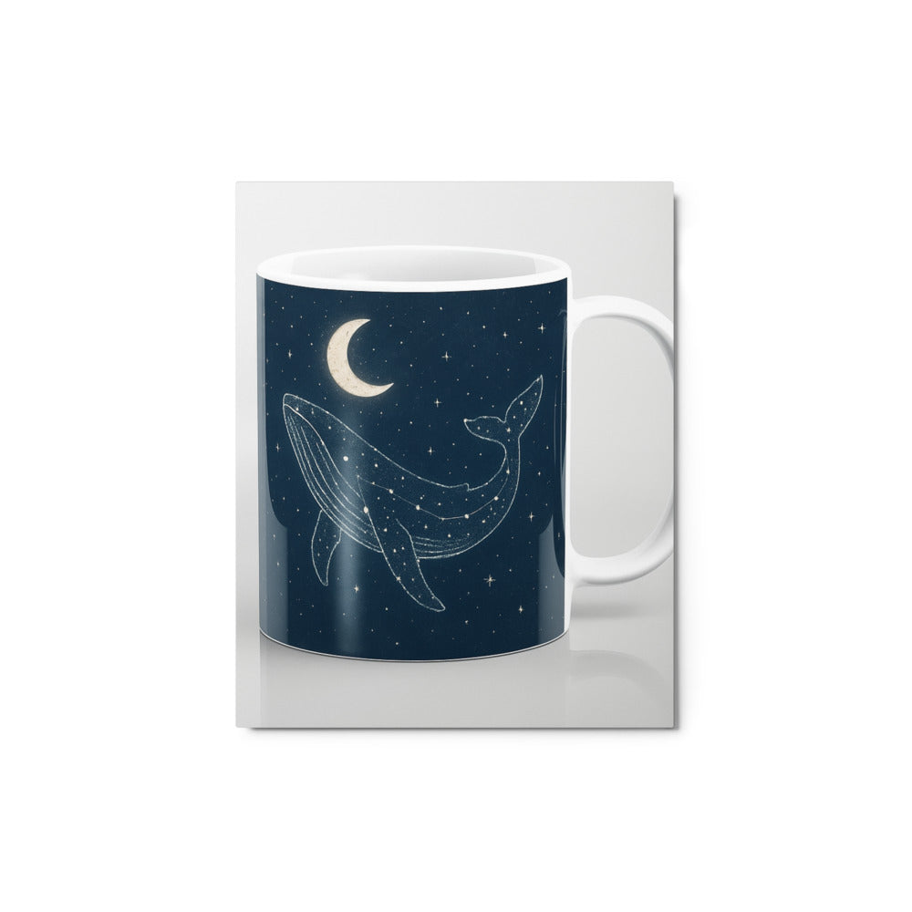 Moonlit Constellation Whale Mug - White