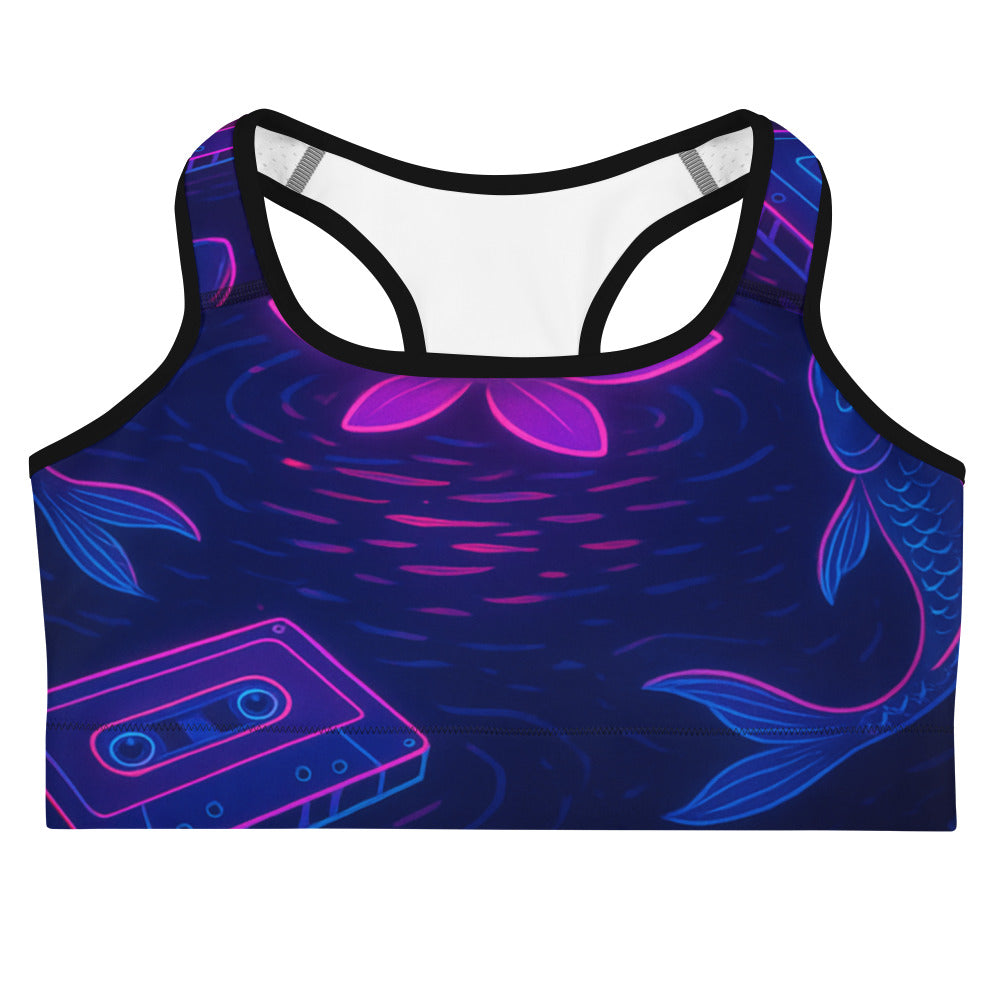 Neon Lotus Koi Dreams - Black