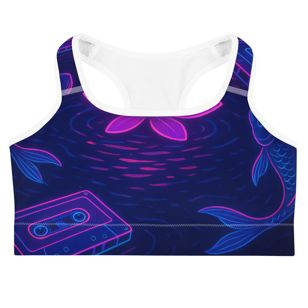 Neon Lotus Koi Dreams - White