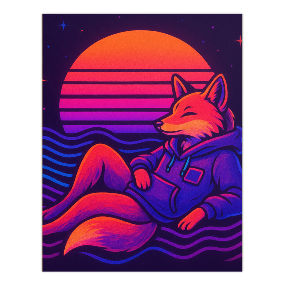 Neon Wave Fox Lounge - White