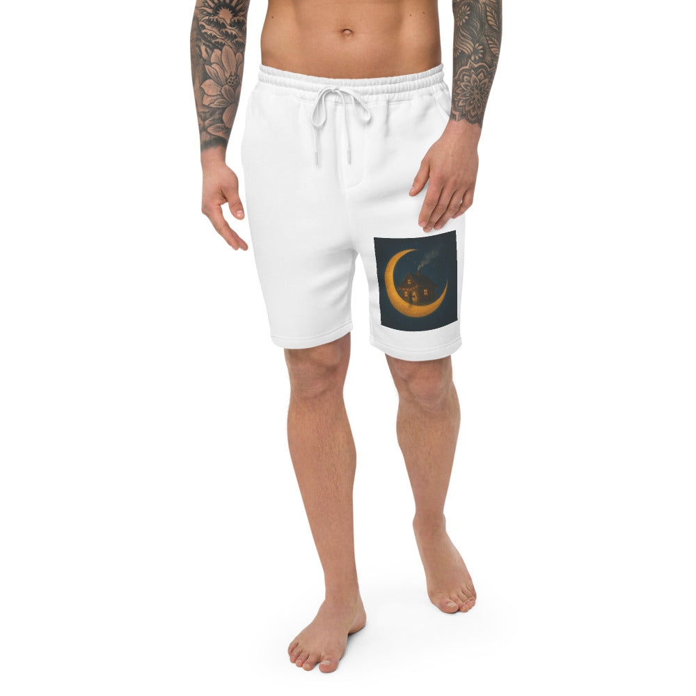 Moonlit Cabin with Lantern - White