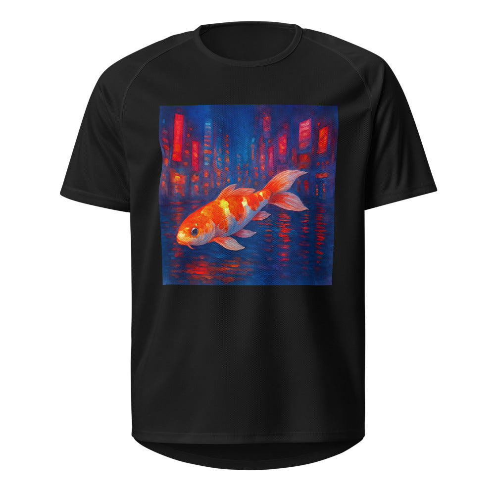 Radiant Neon Koi - Black