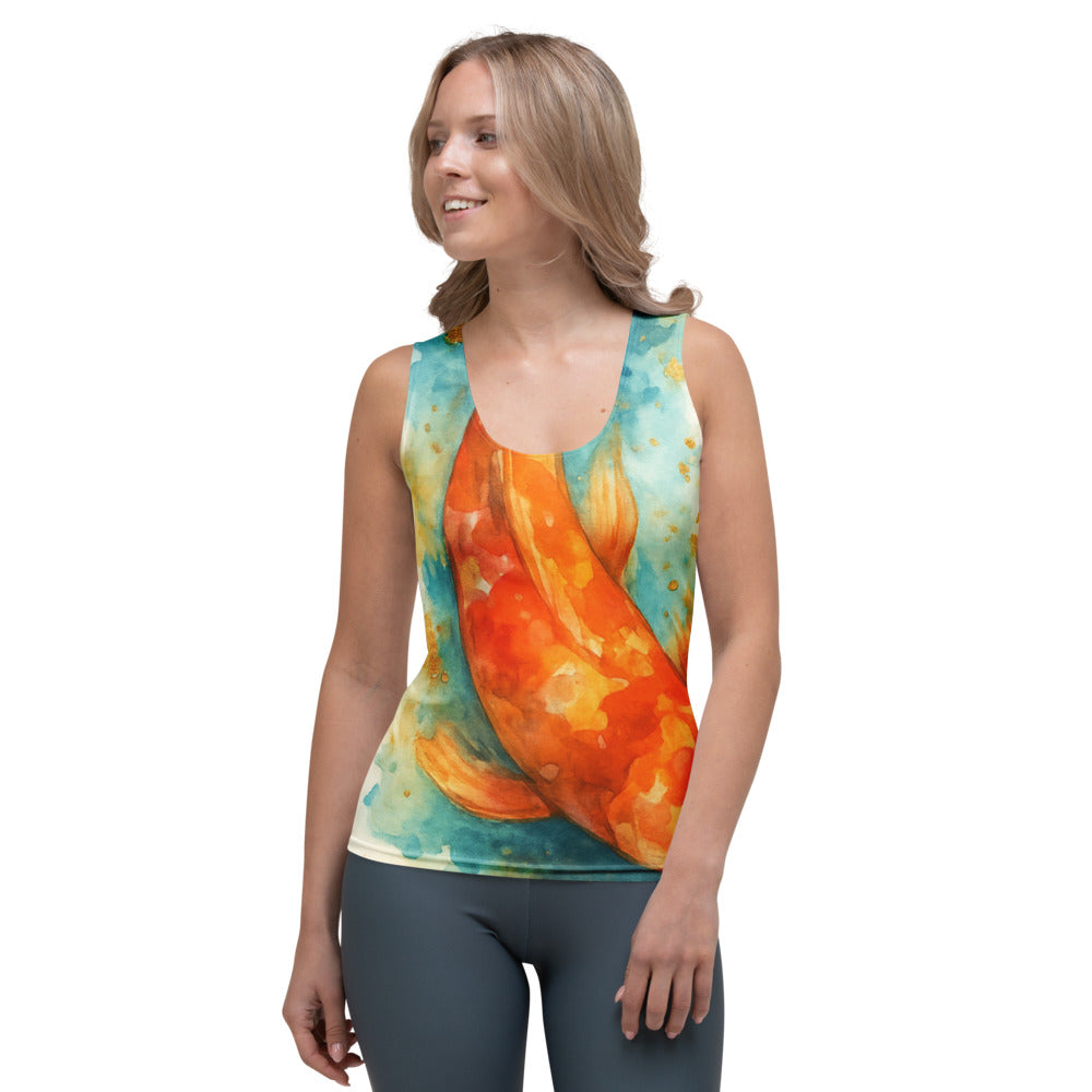 Gilded Koi Dance - White