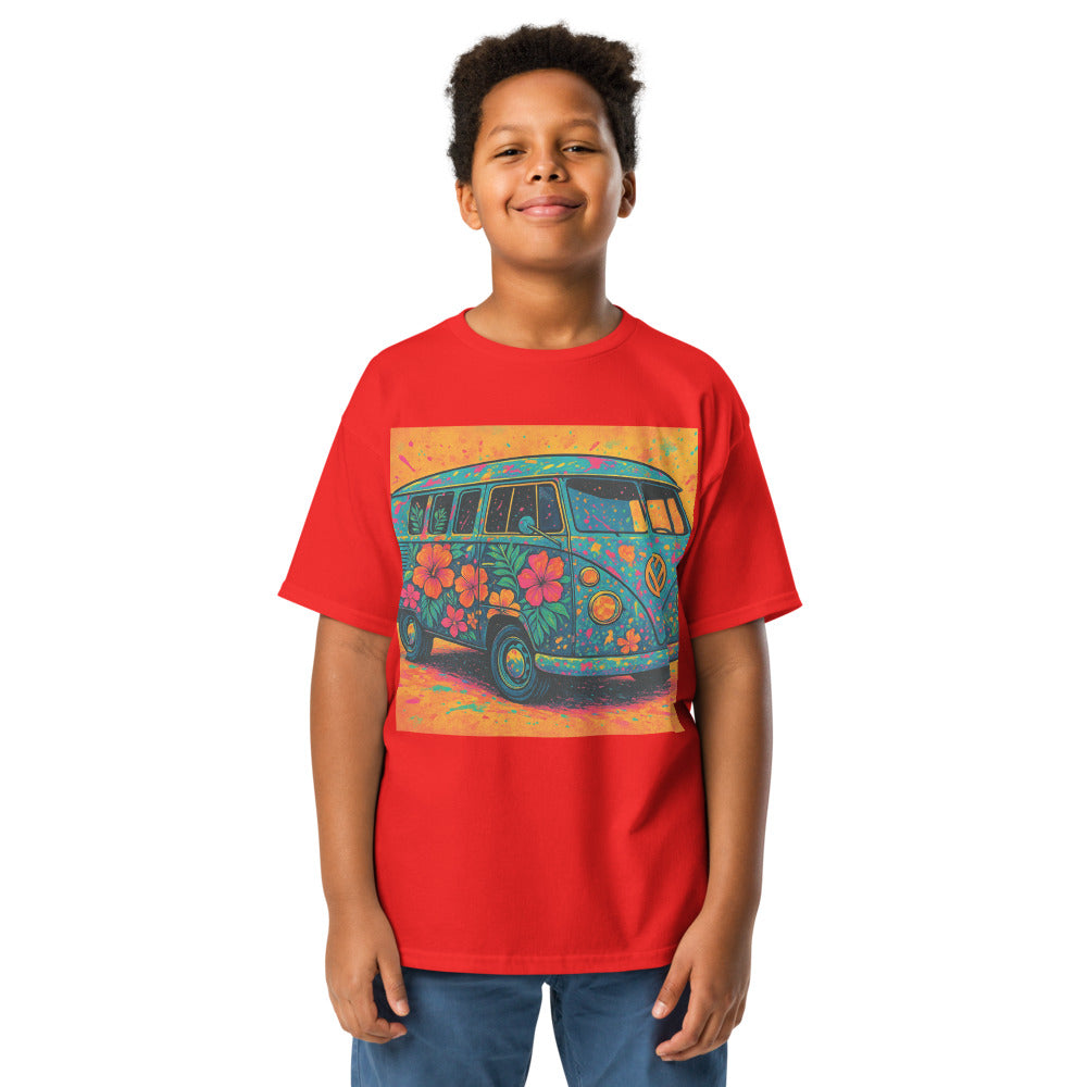 Psychedelic Hibiscus Surf Van - Red