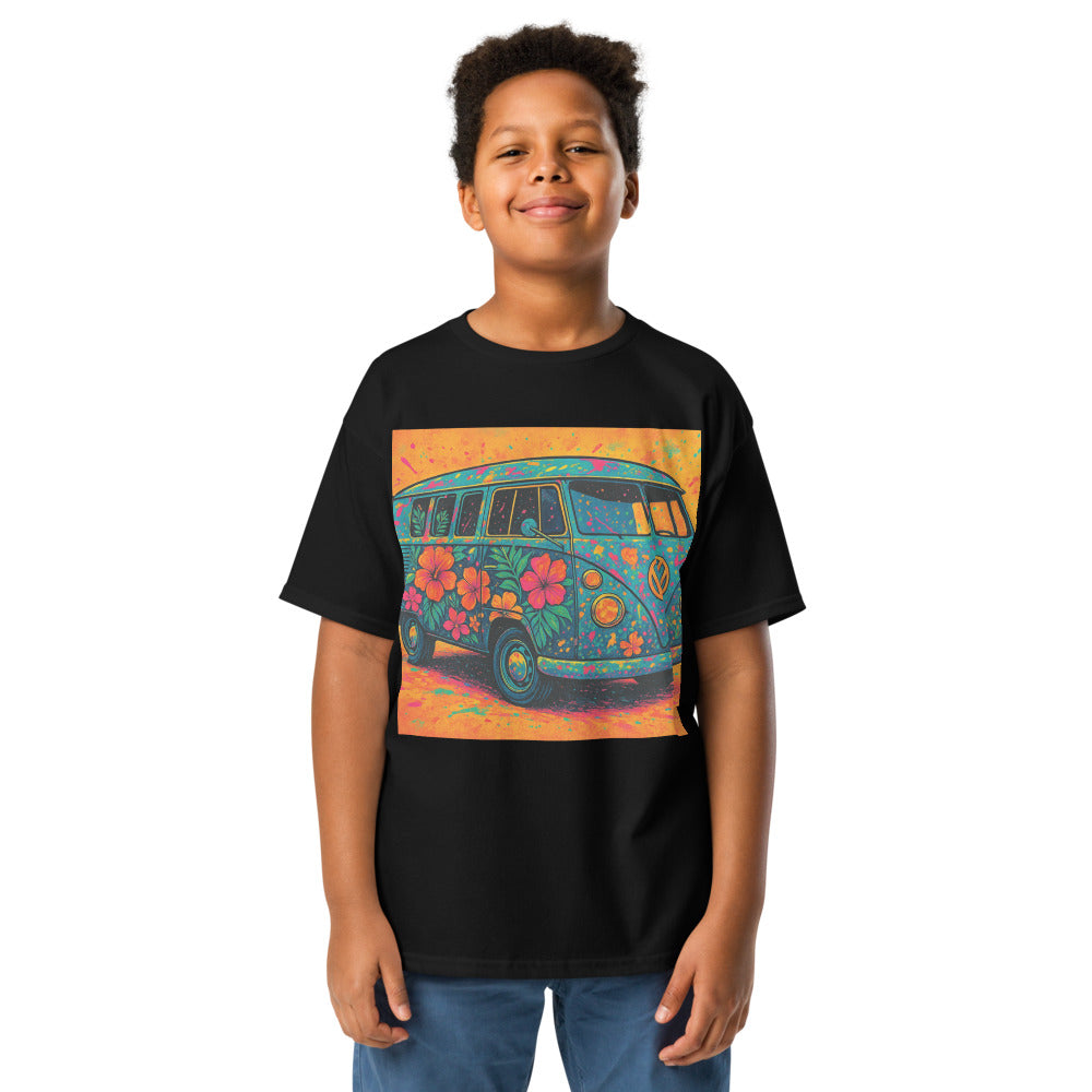Psychedelic Hibiscus Surf Van - Black