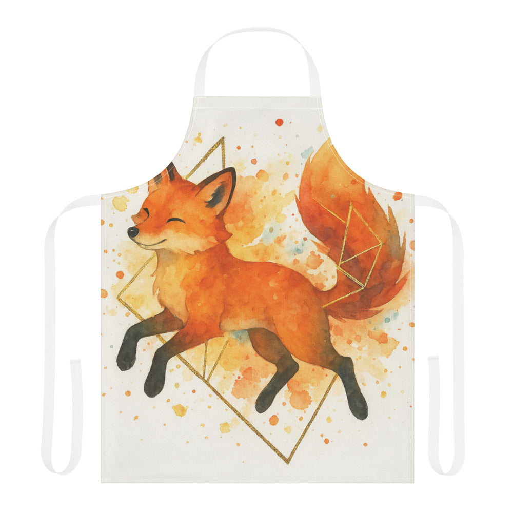 Gilded Watercolor Fox - White