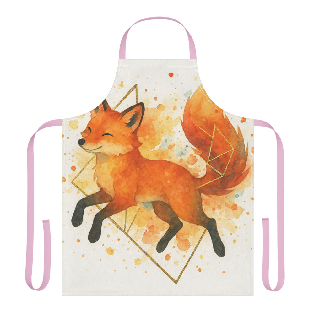 Gilded Watercolor Fox - Pink