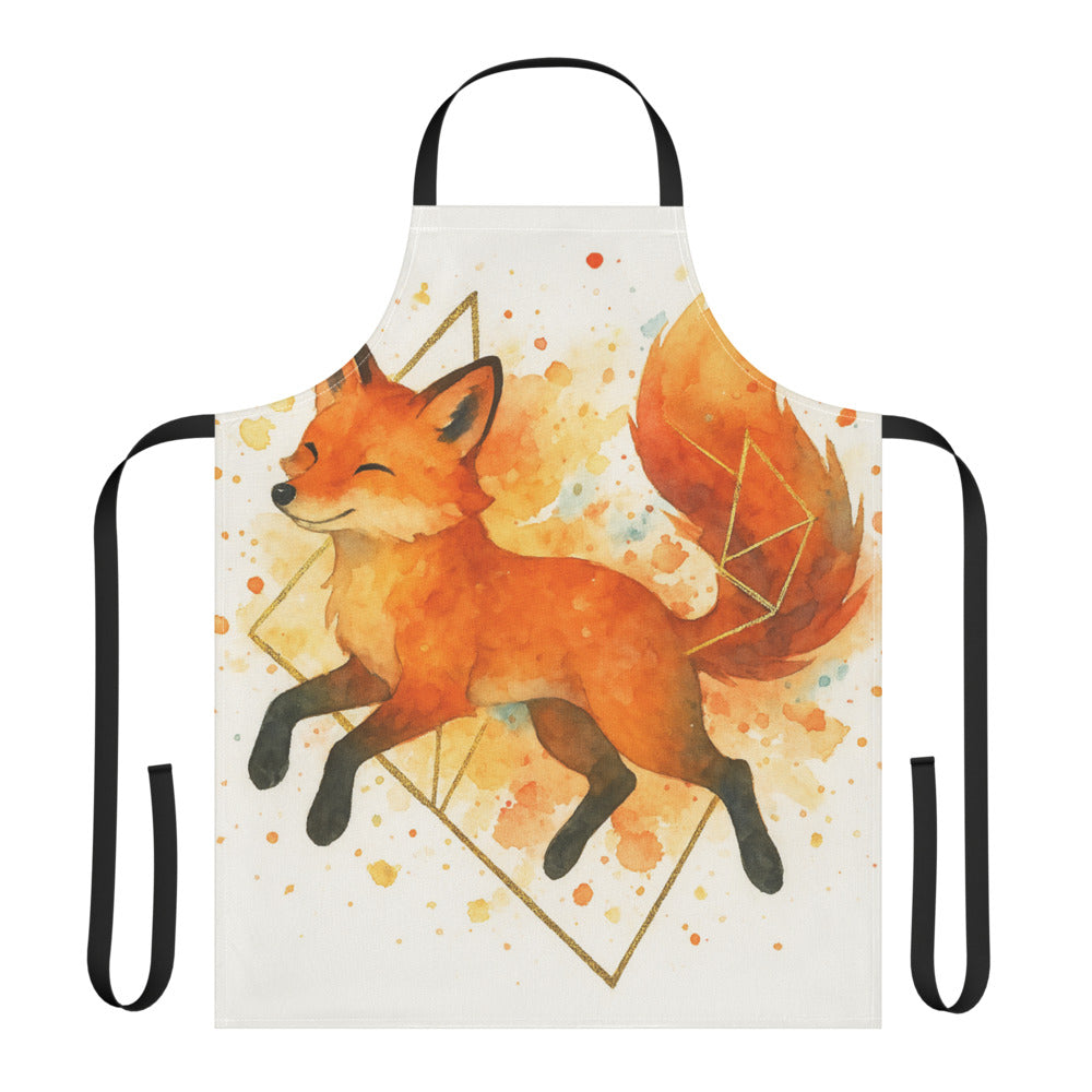 Gilded Watercolor Fox - Black