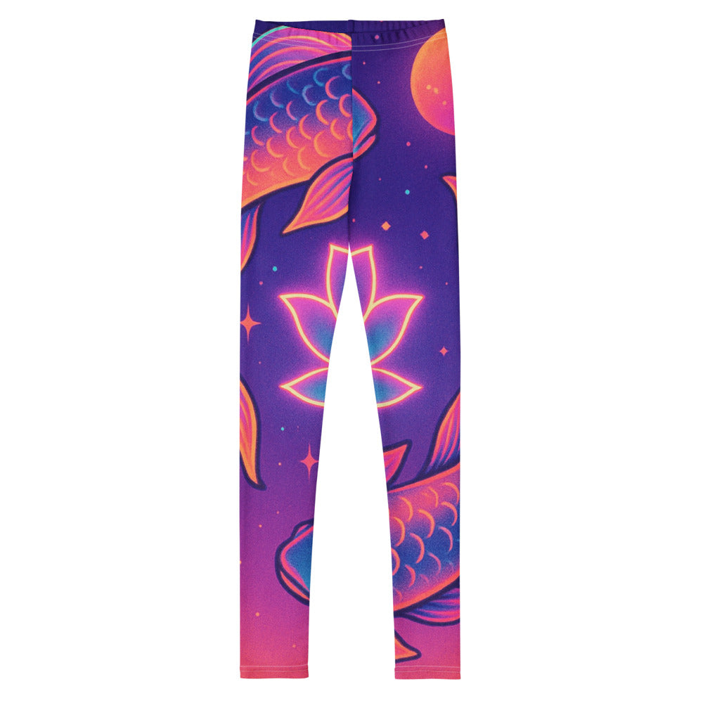 Cosmic Neon Koi Lotus - White
