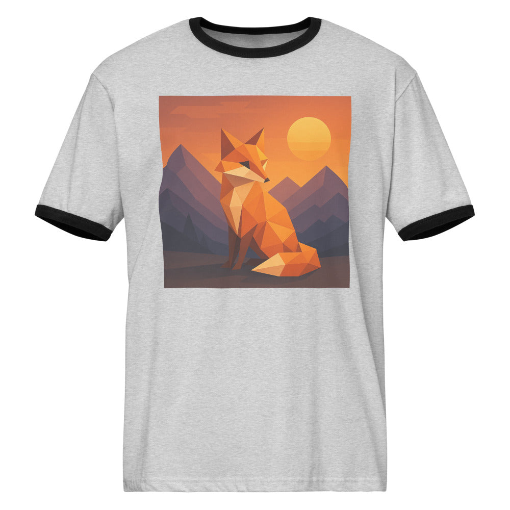 Origami Sunset Fox - Heather Gray / Black