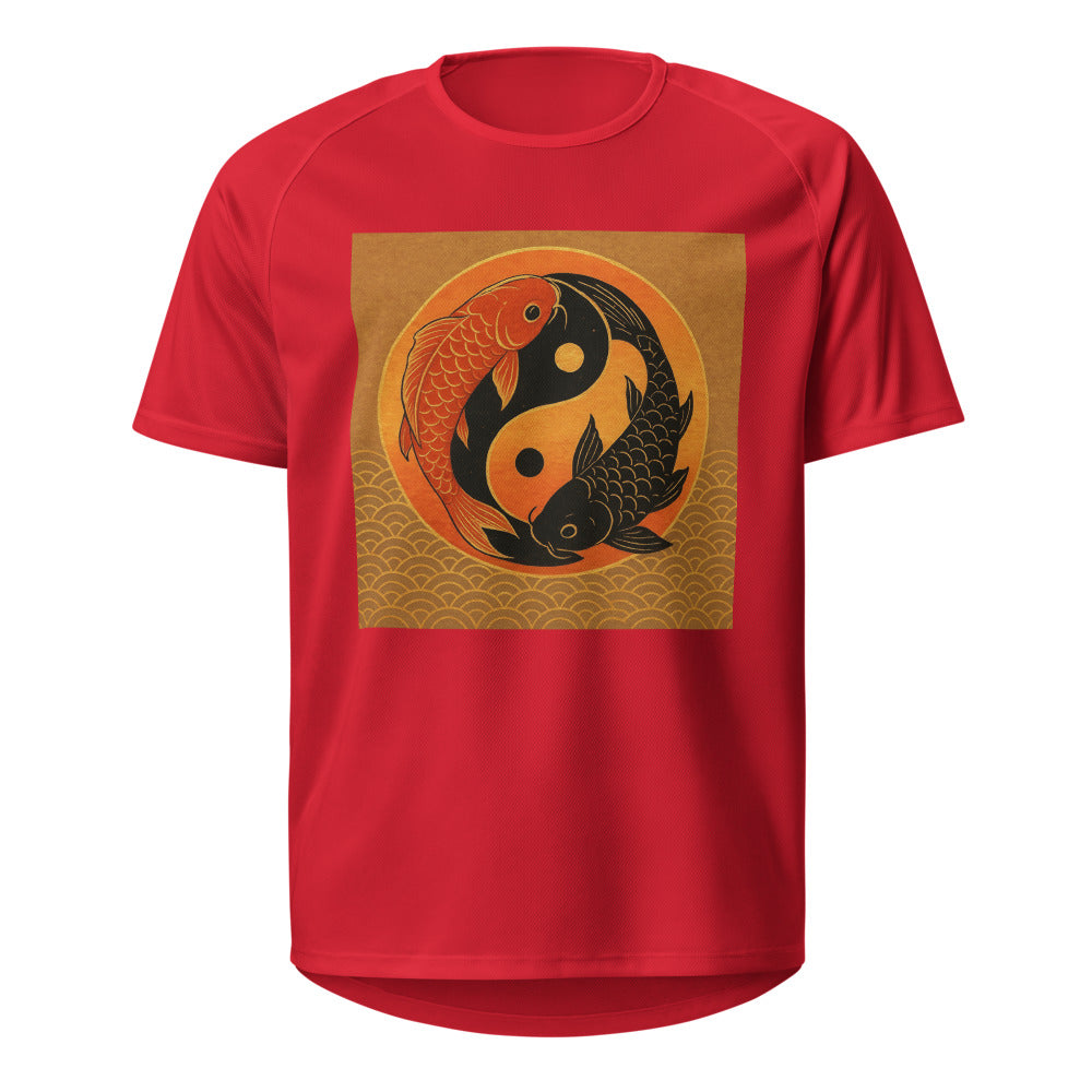 Golden Sunset Koi Embrace - Red
