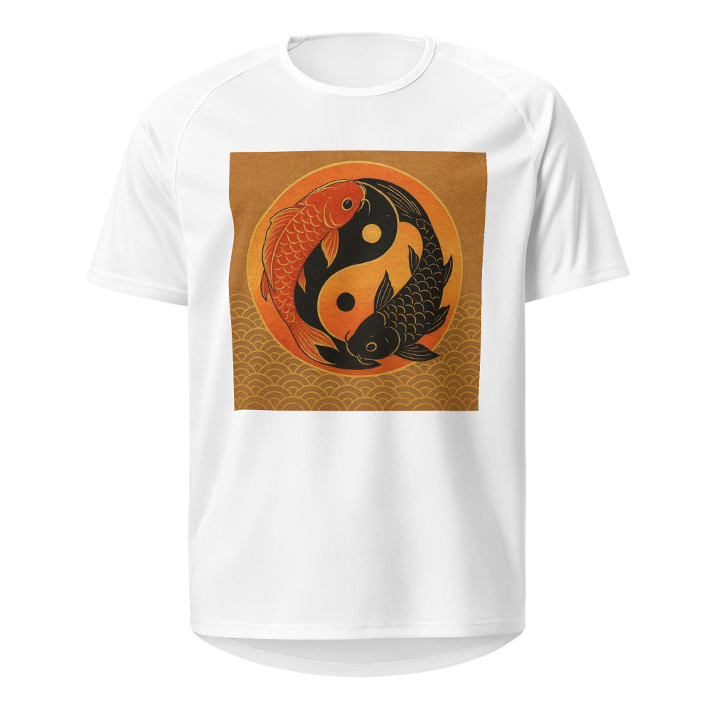 Golden Sunset Koi Embrace - White