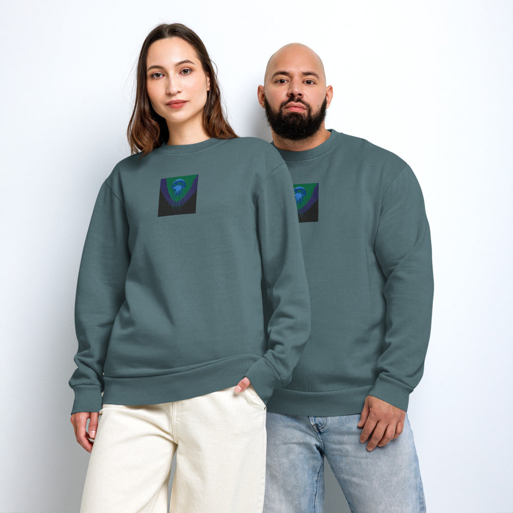 Glowing Geometric Jellyfish - Pebble Blue