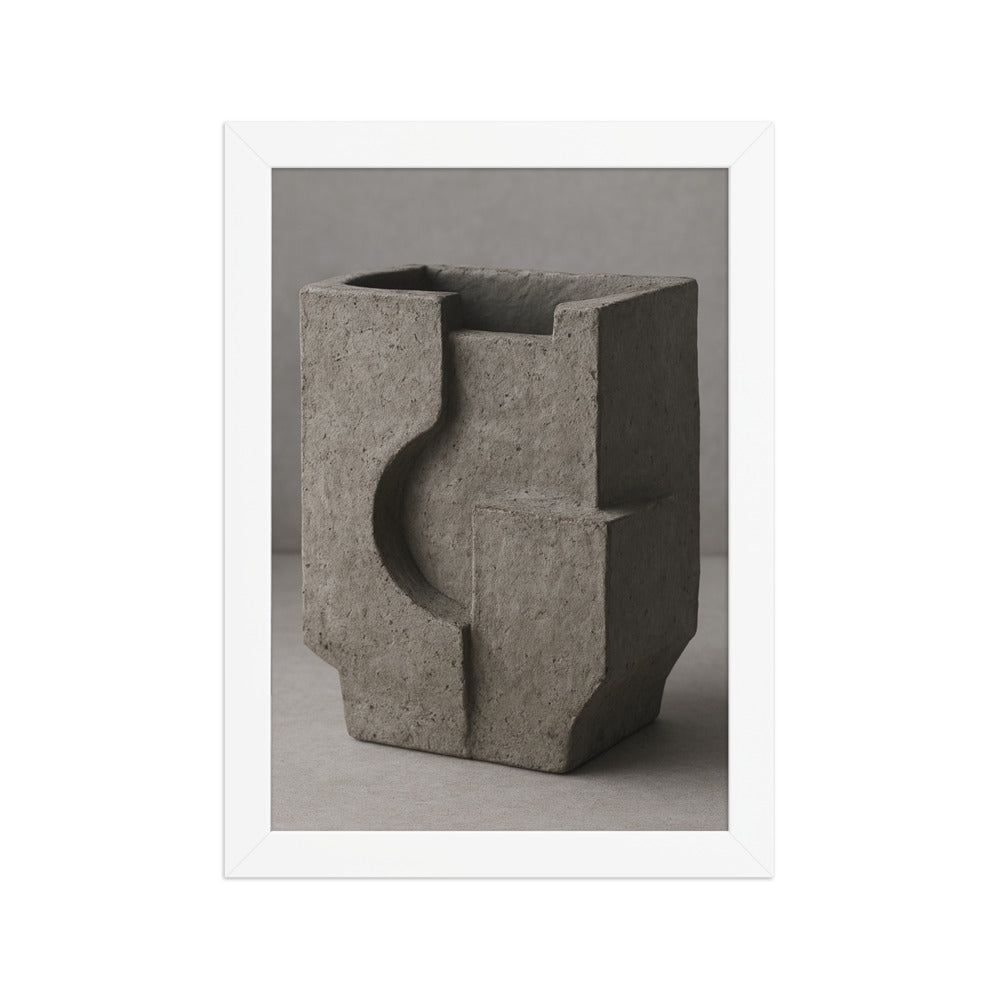 Meditative Ash Slab Vase - White