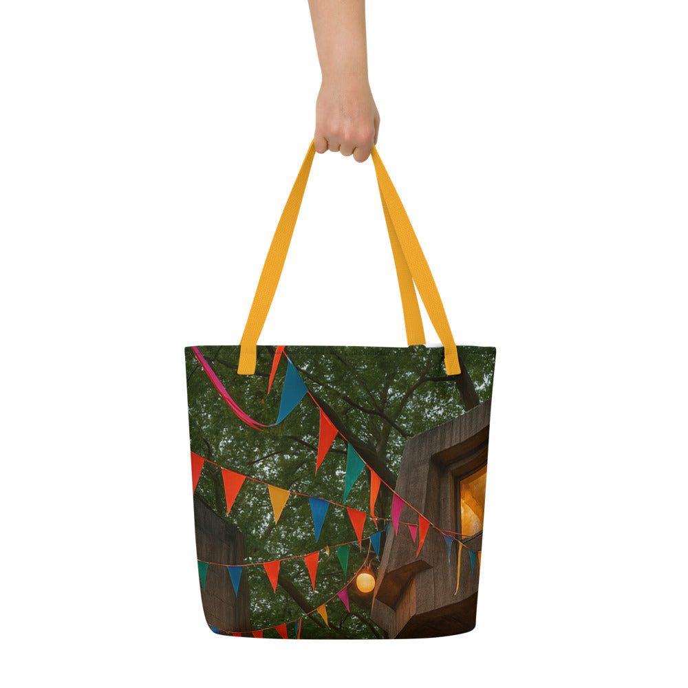 Lanternlit Brutalist Treehouse Pods - View 1