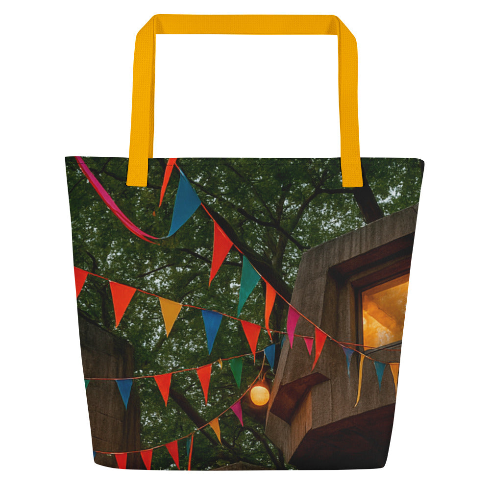 Lanternlit Brutalist Treehouse Pods - Yellow