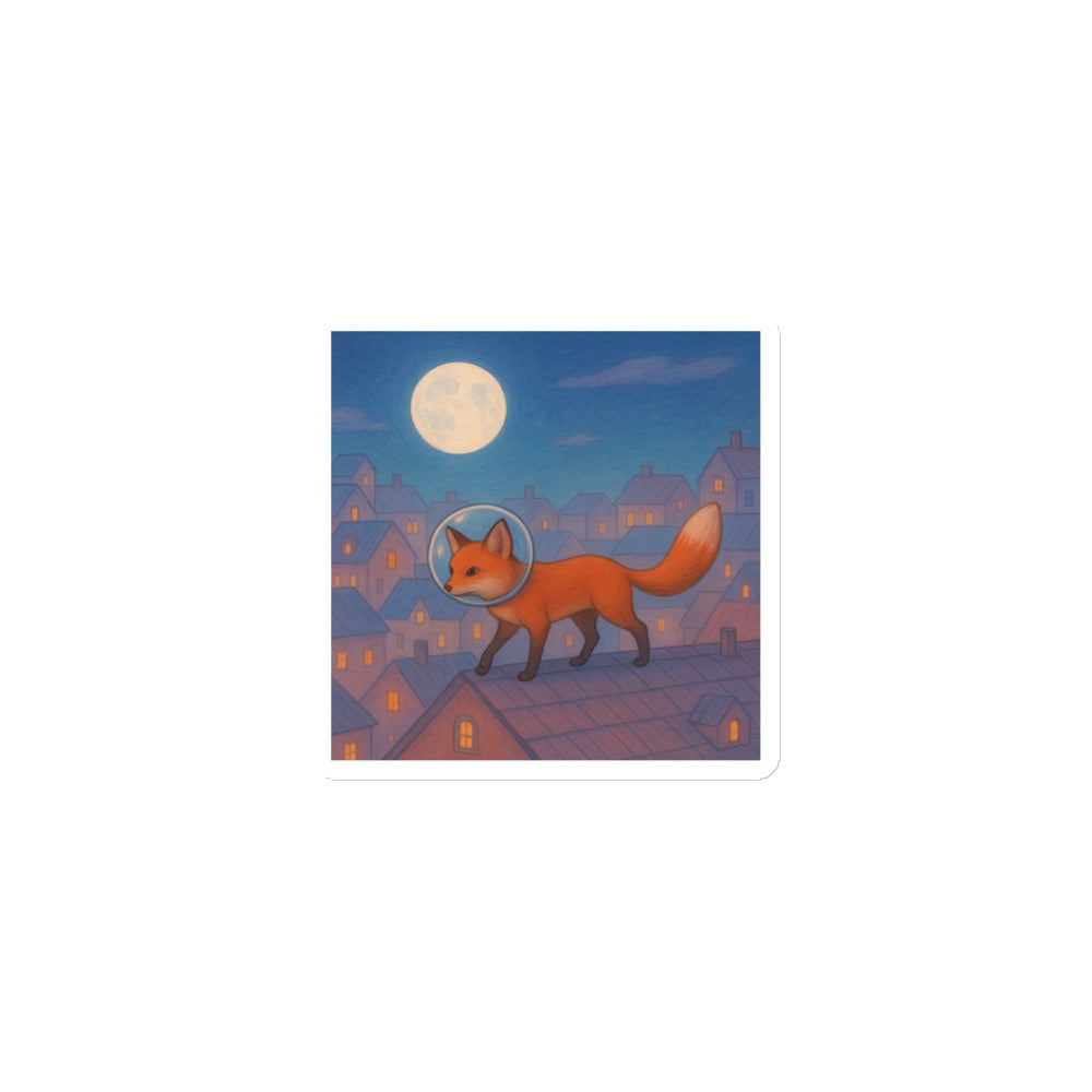 Moonlit Rooftop Fox - White