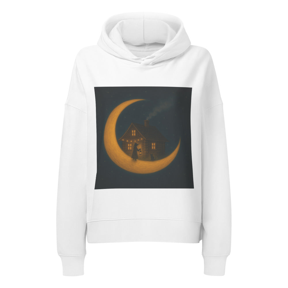 Moonlit Cottage and Porch Cat - White