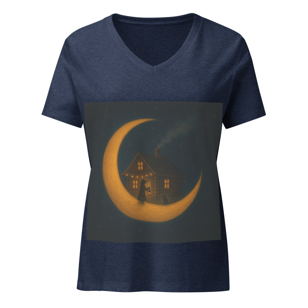 Moonlit Cottage and Porch Cat - Heather Navy
