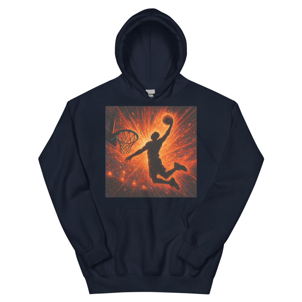 Buzzer Beater Blaze Art Print - Navy