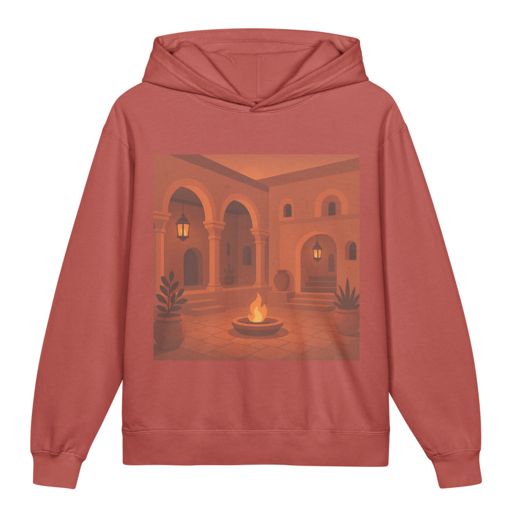 Emberlit Terracotta Courtyard - Crimson