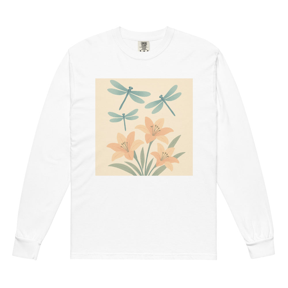 Dragonflies Over Peach Lilies - View 1