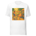 Sunlit Bike Ride with Flower Basket - White
