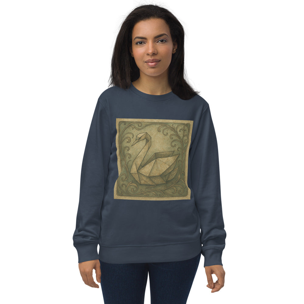 Wistful Art Nouveau Swan - French Navy