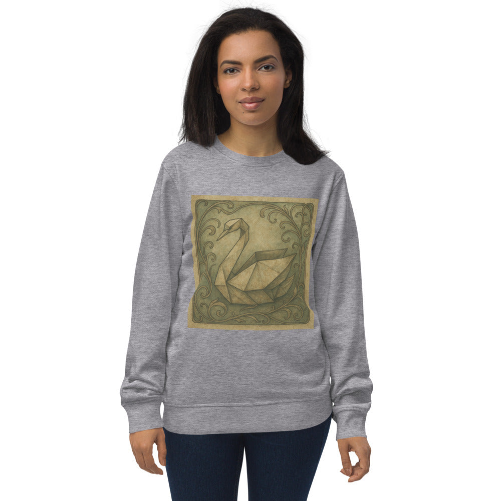 Wistful Art Nouveau Swan - Grey Melange