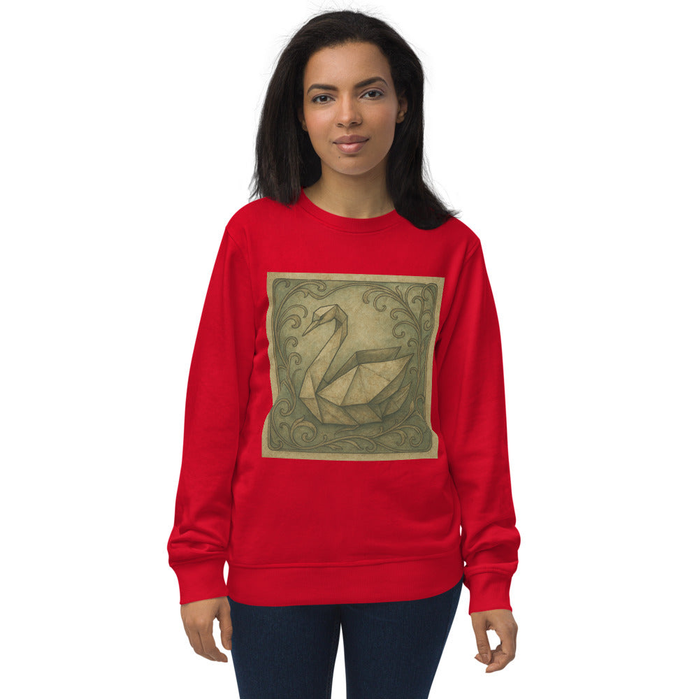 Wistful Art Nouveau Swan - Red