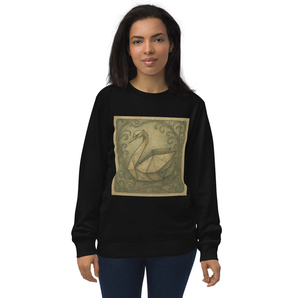 Wistful Art Nouveau Swan - Black