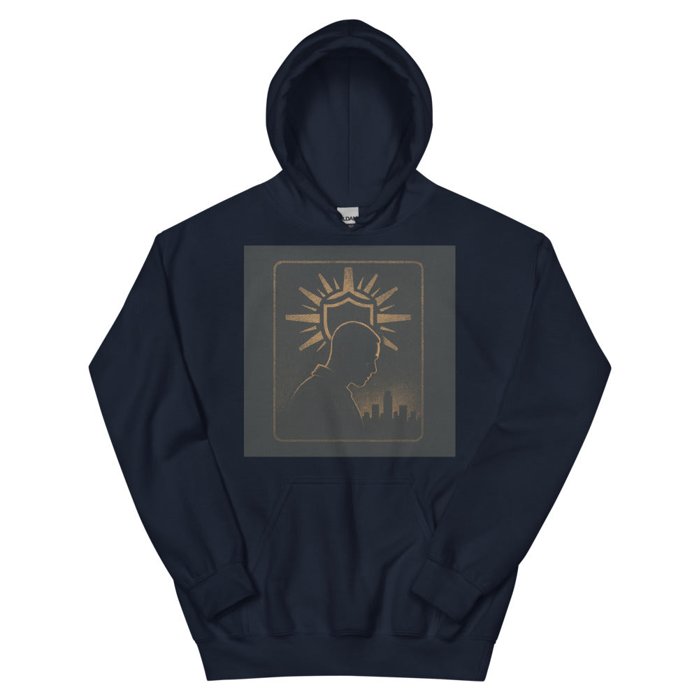 Gilded Sentinel Hoodie - Navy