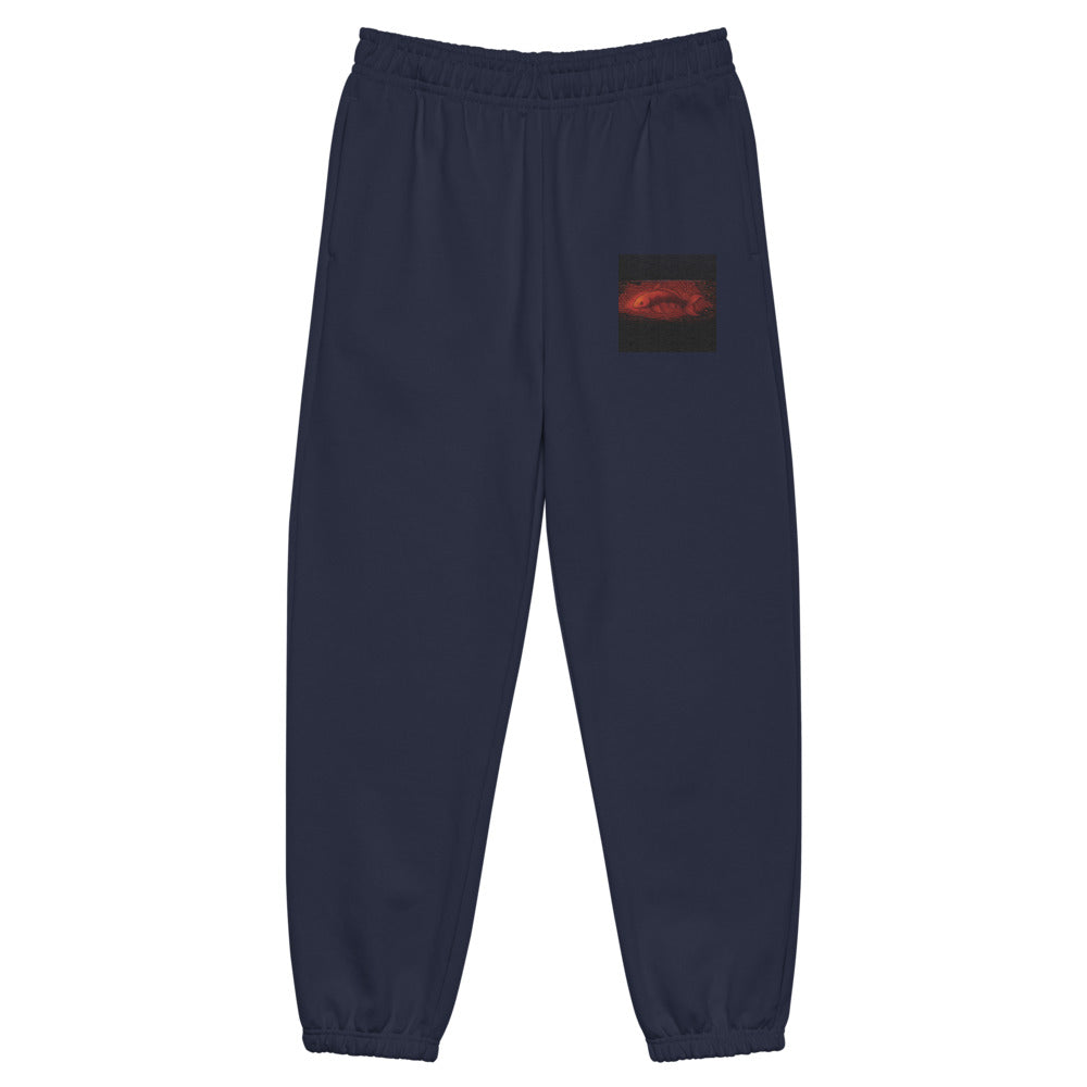 Neon Koi Circuit Ripples - Navy