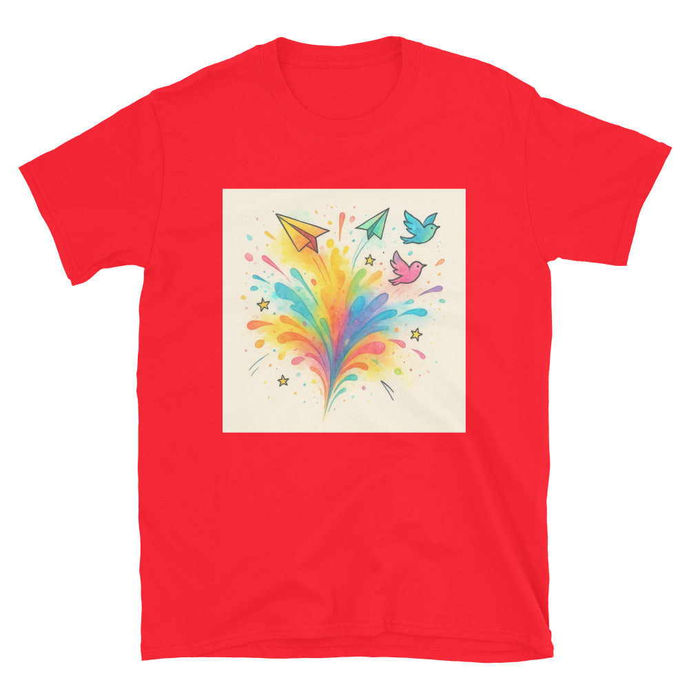 Rainbow Burst Paper Planes - Red