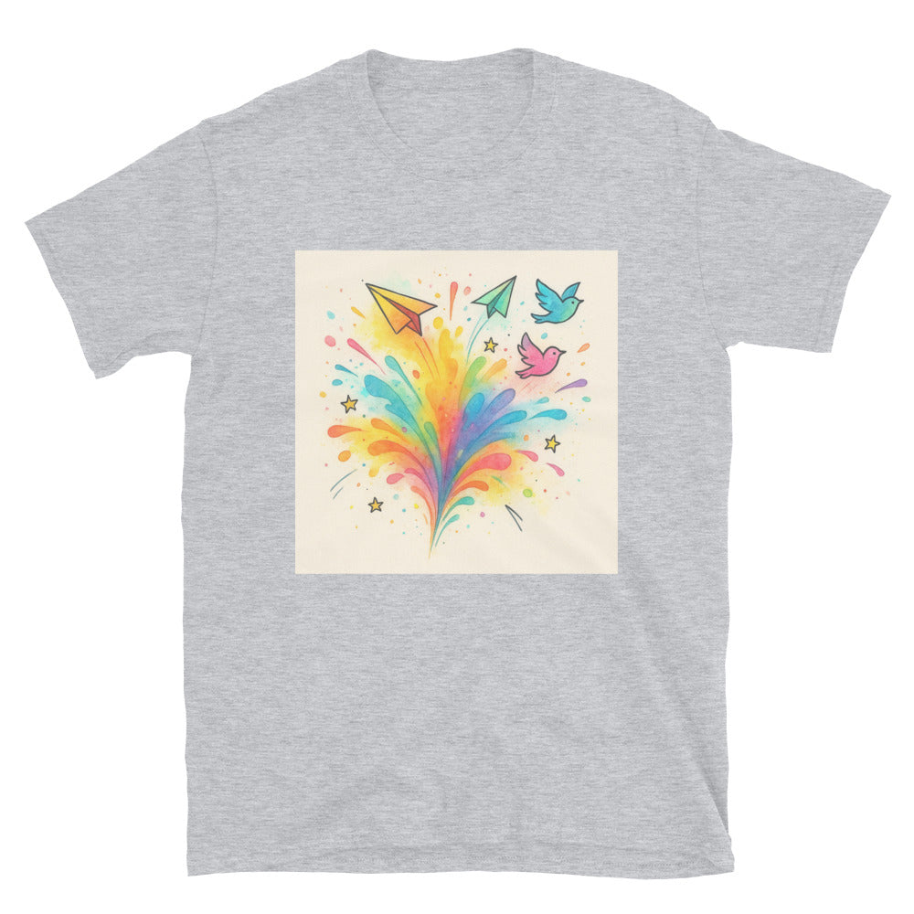 Rainbow Burst Paper Planes - Sport Grey