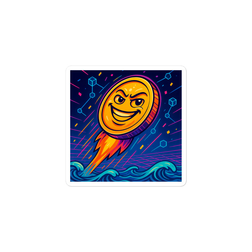 Neon Rocket Coin Surge - White