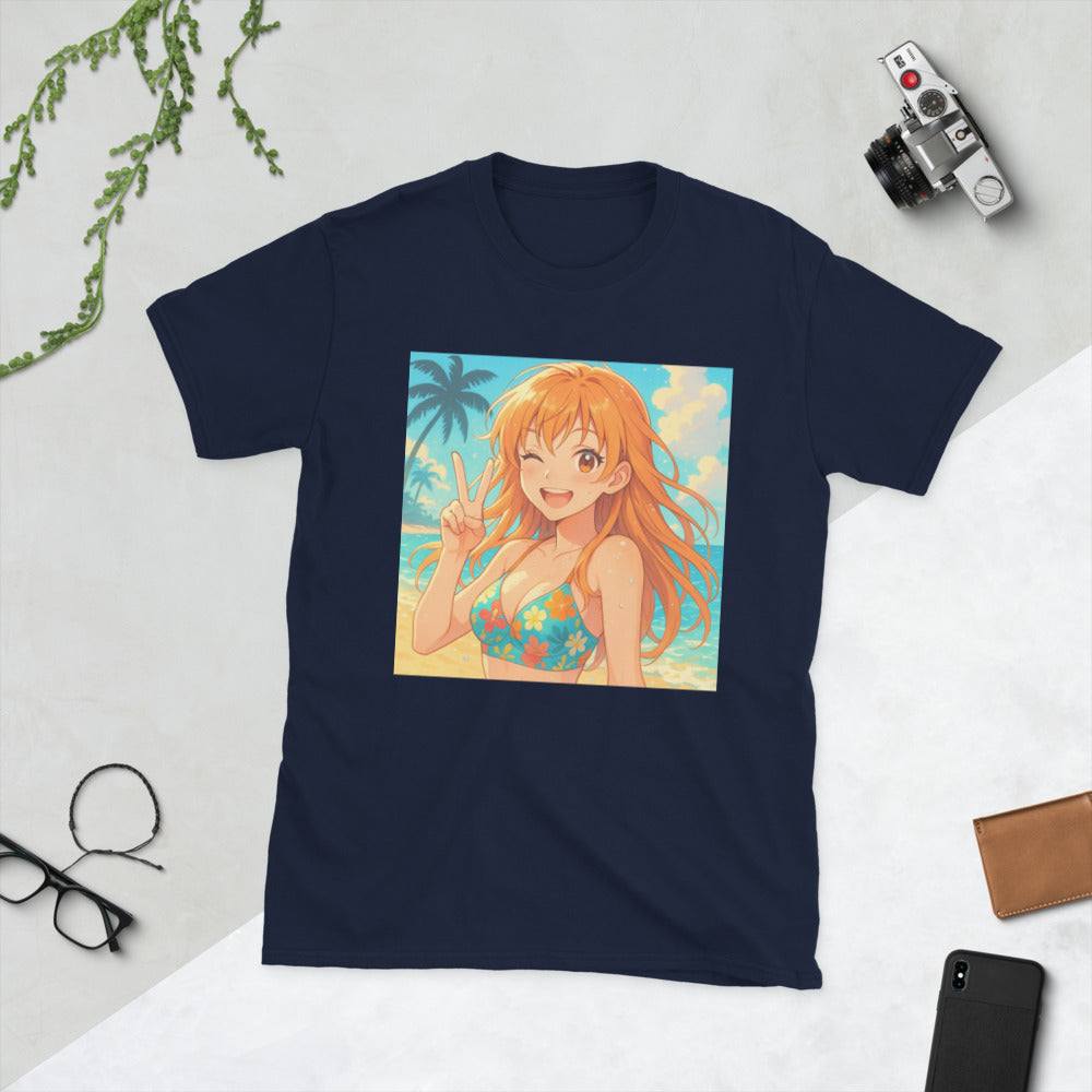 Sunlit Hibiscus Beach Smile - Navy