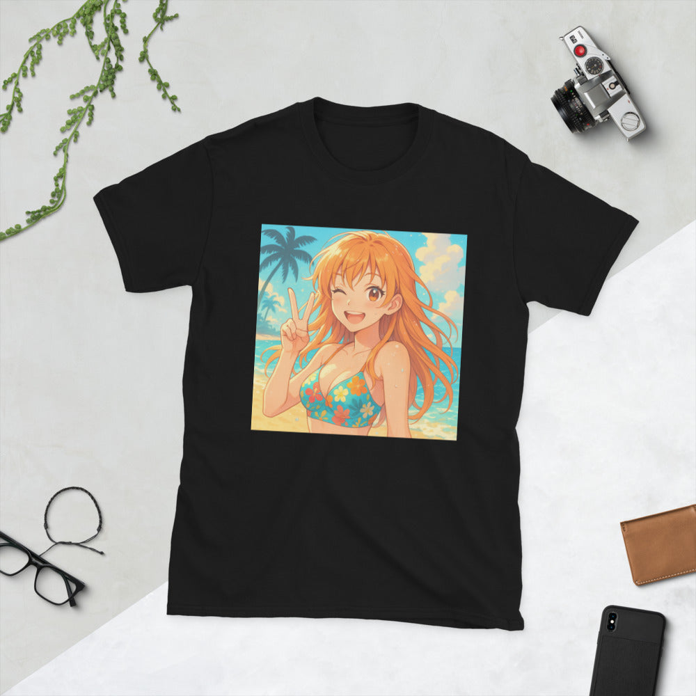 Sunlit Hibiscus Beach Smile - Black