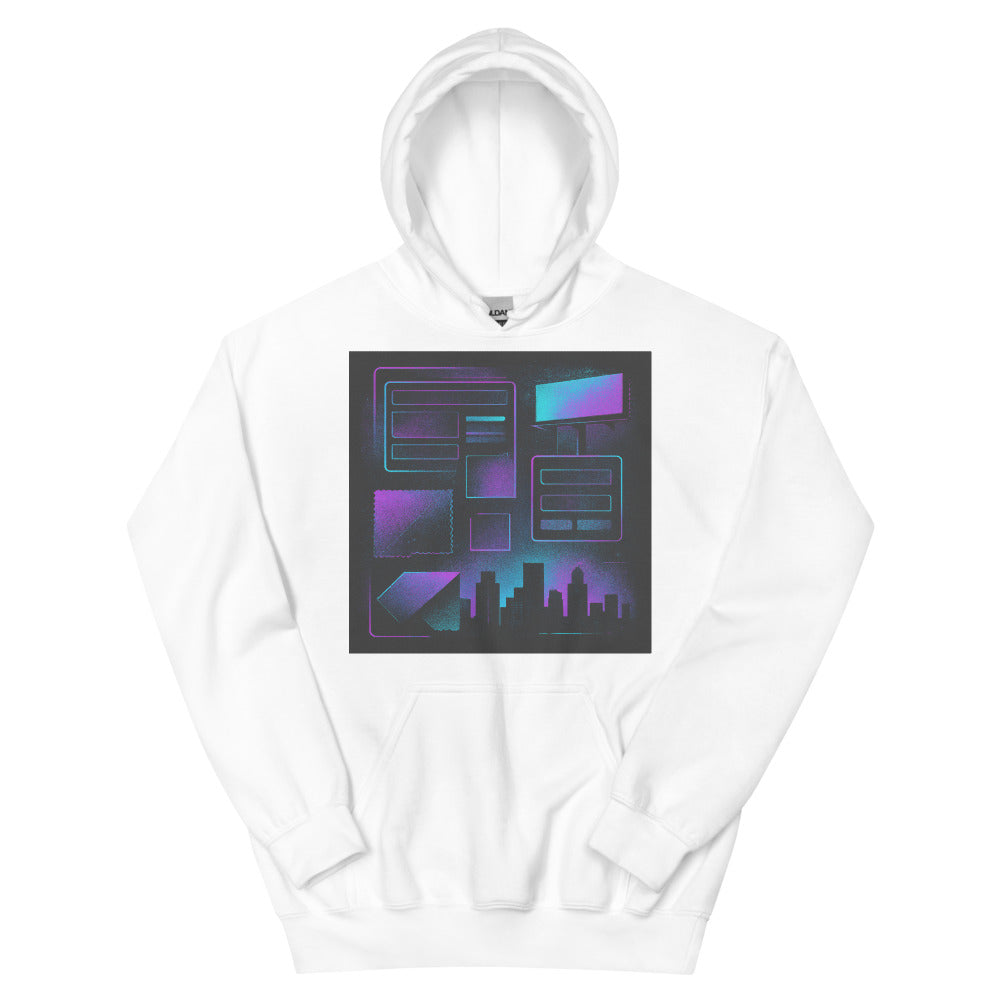 Neon Stitch Cityscape - White