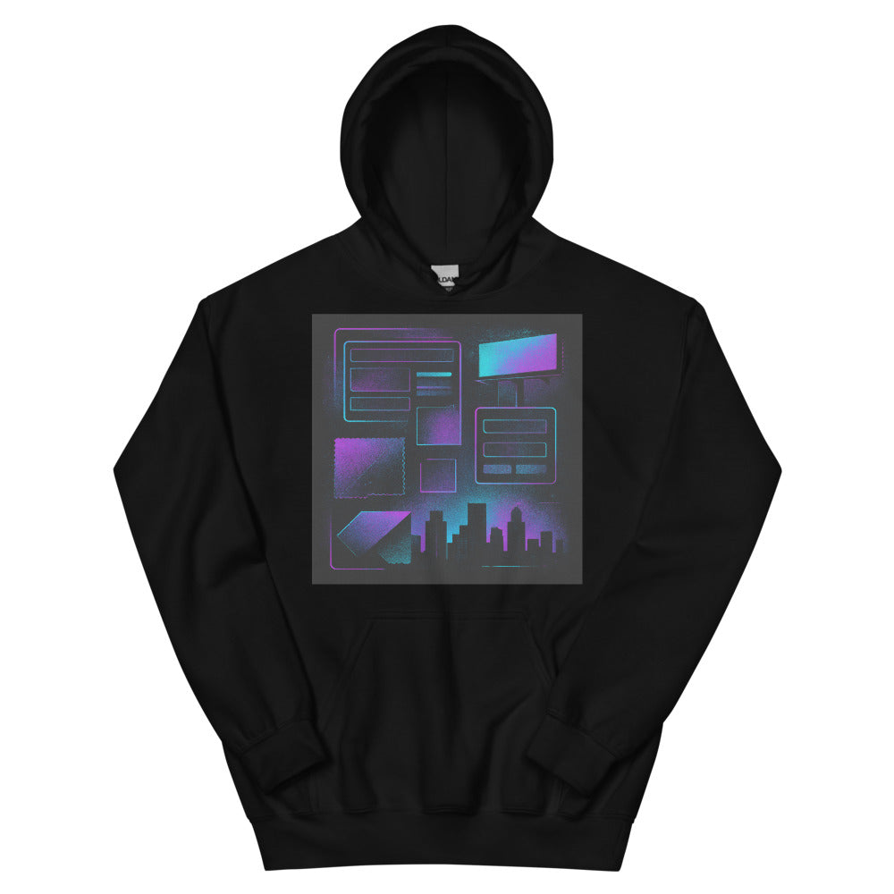 Neon Stitch Cityscape - Black