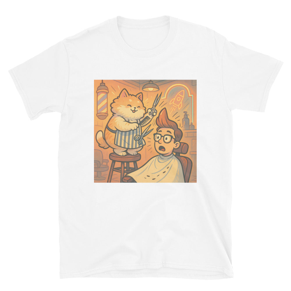 Cosmic Cat Barber Shop - White