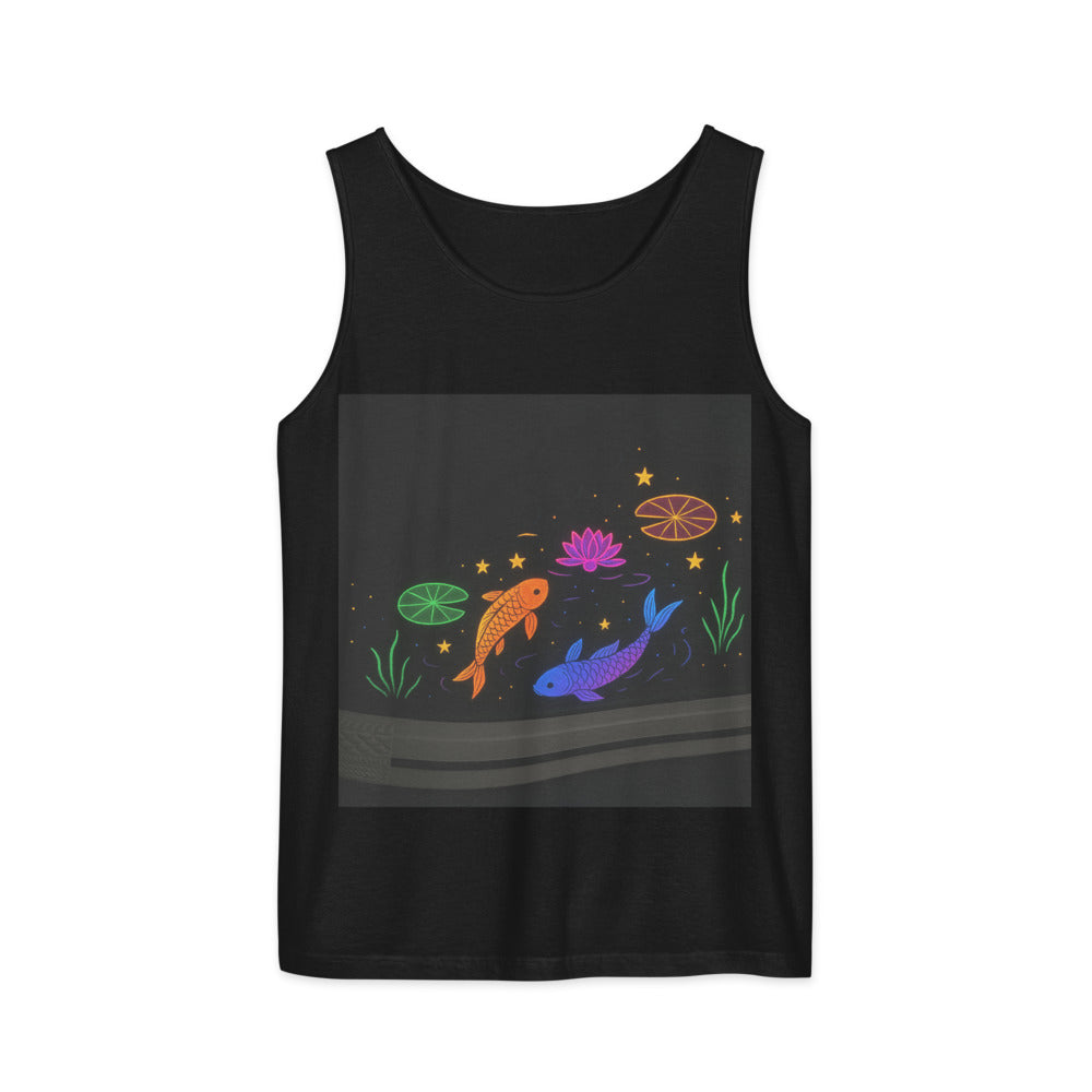 Neon Rainbow Koi Pond - Black