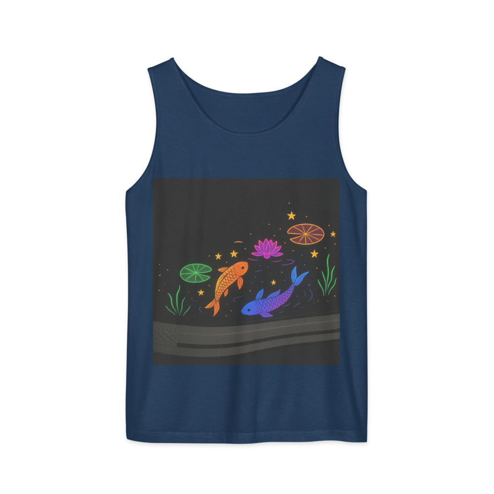 Neon Rainbow Koi Pond - True Navy