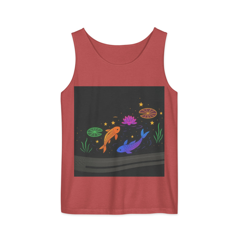 Neon Rainbow Koi Pond - Crimson