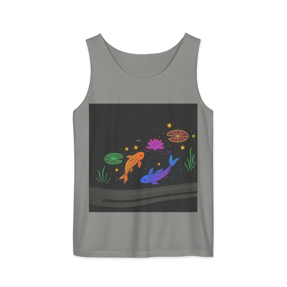 Neon Rainbow Koi Pond - Grey