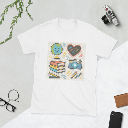 Cheerful Classroom Sticker Collage - White