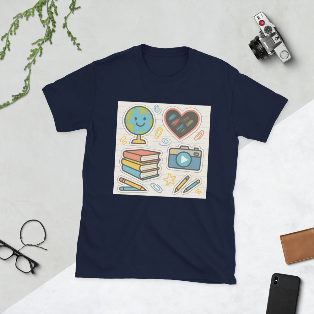 Cheerful Classroom Sticker Collage - Navy