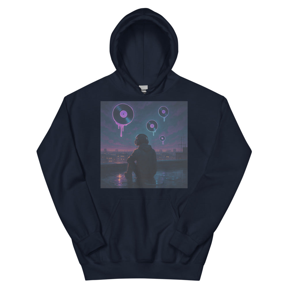 Neon Vinyl Nightscape - Navy