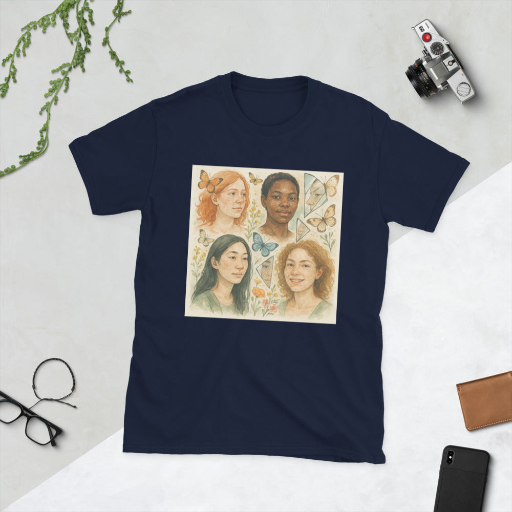 Mirrored Wildflower Portraits - Navy